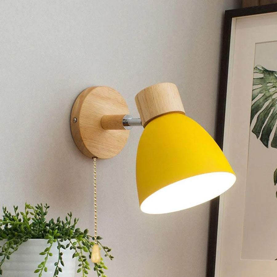 Modern Minimalist Wooden Cone LED Wall Sconce