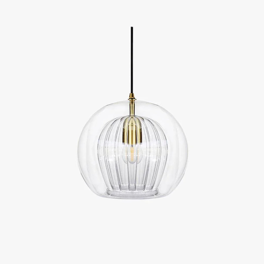Althio Pendant Light Glass Globe Clear Amber in Clear