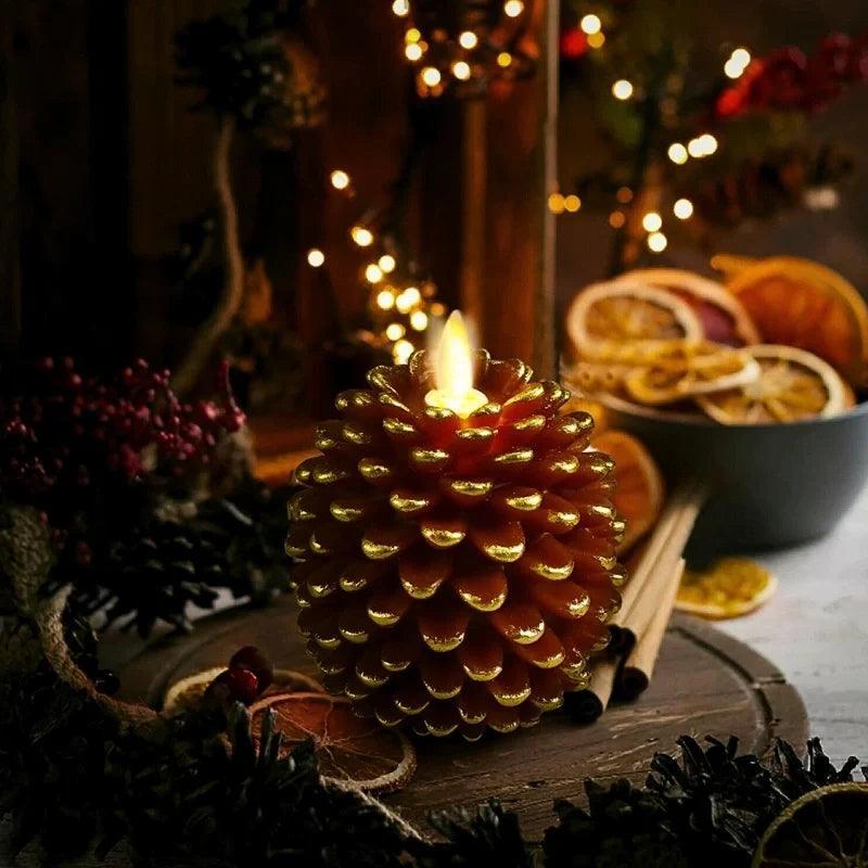 Flameless LED Pinecone Candles