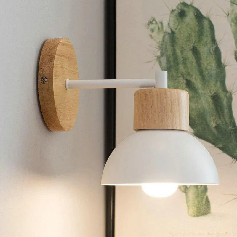 Nordic Wood Dome Wall Light