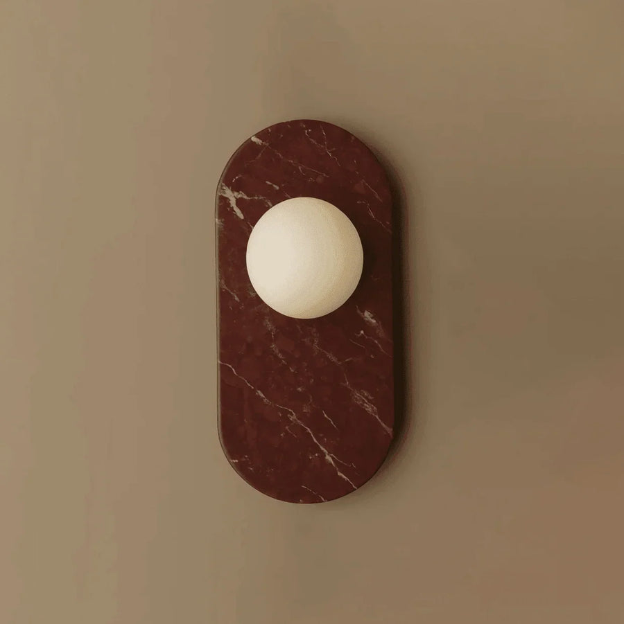 Marble Block Wall Light | Six Stone Finishes, Oval Glow