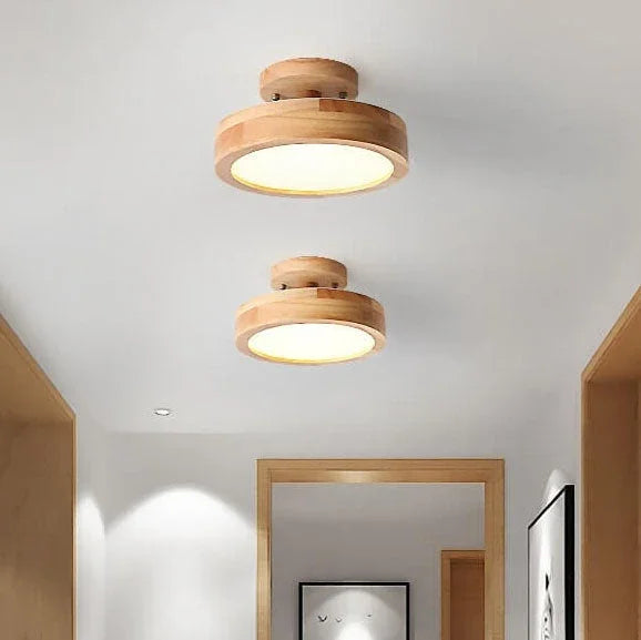 Wood and Metal LED Ceiling Light | 5 Colours, 3 Sizes