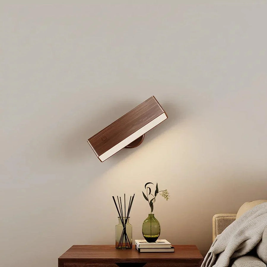 Wooden Rotatable Cordless Wall Light