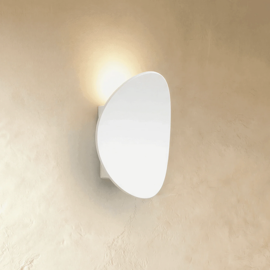Pebble Wall Light with Backlight Glow | Black or White