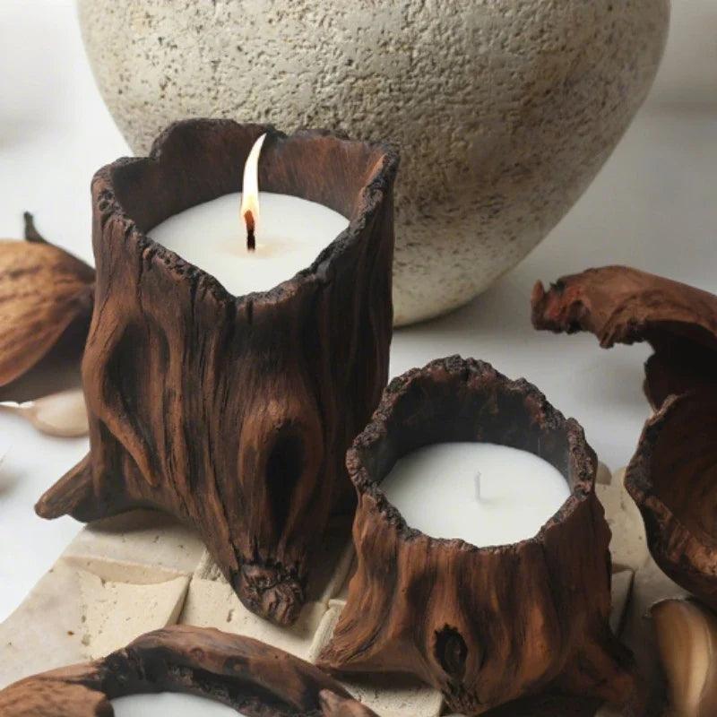 Cement Tree Hollow Candle Holder