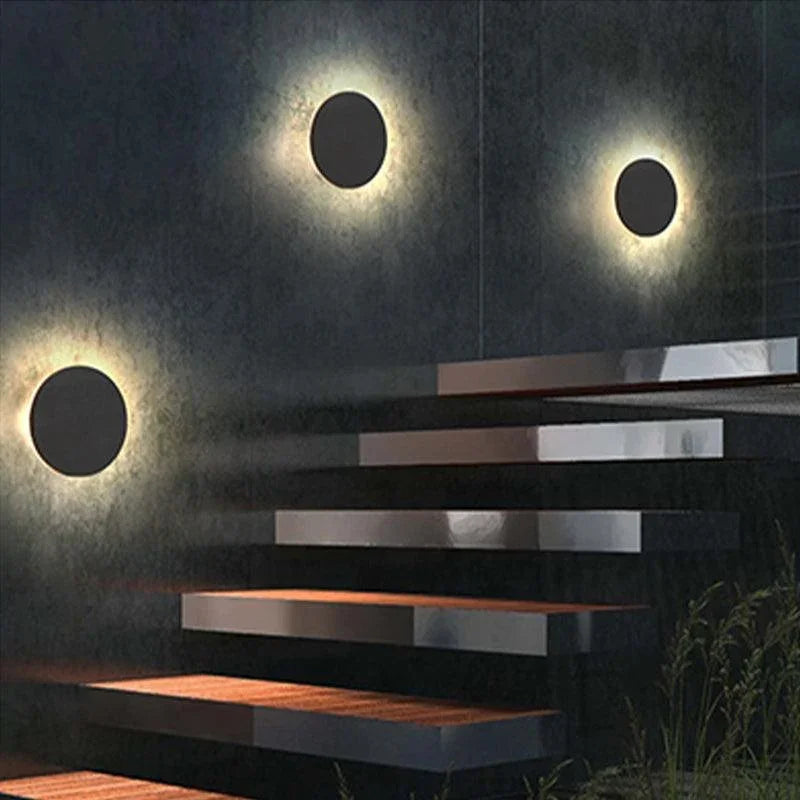 Halo Disc Outdoor Wall Light | Round or Square, Optional Sensor