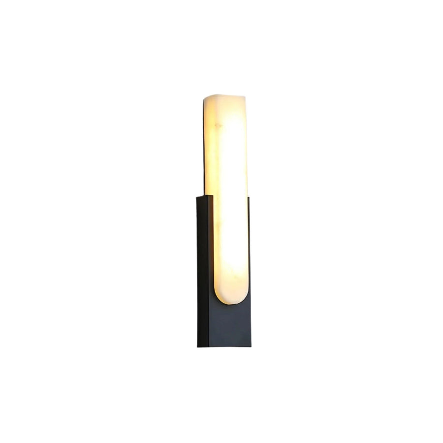 Modern Alabaster-Effect Brass Wall Sconce LED 1-Light