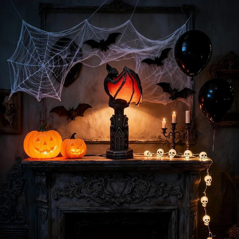 Gothic Bat Wing Resin Table Lamp