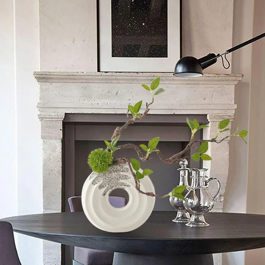 Artificial Bonsai Tree in a White Ceramic Pot
