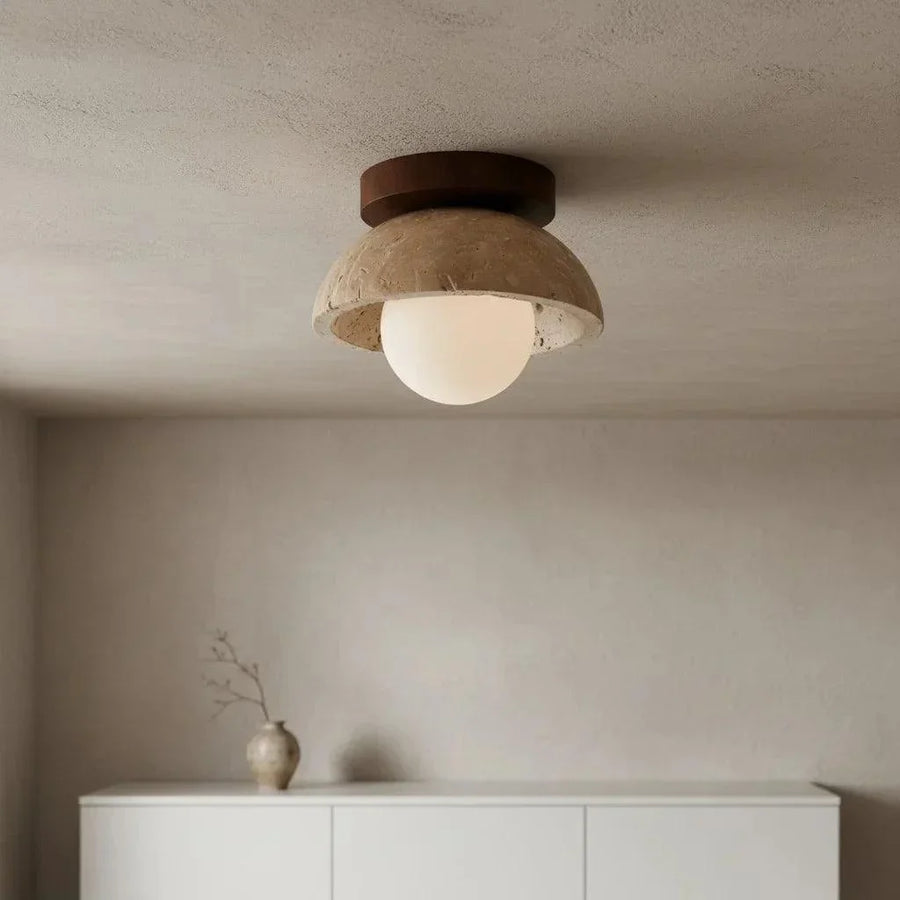 Bjorn Wabi-Sabi Travertine Ceiling Light