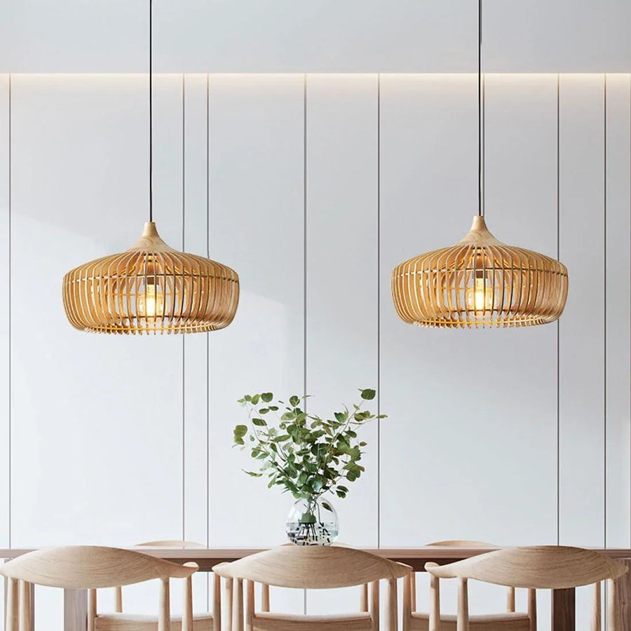 Muto Nordic Japanese Pendant Light Wood Bedroom/Living Room in Wood