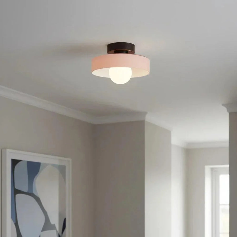 Ezra Modern Stained Glass Orb Disc Ceiling Lamp
