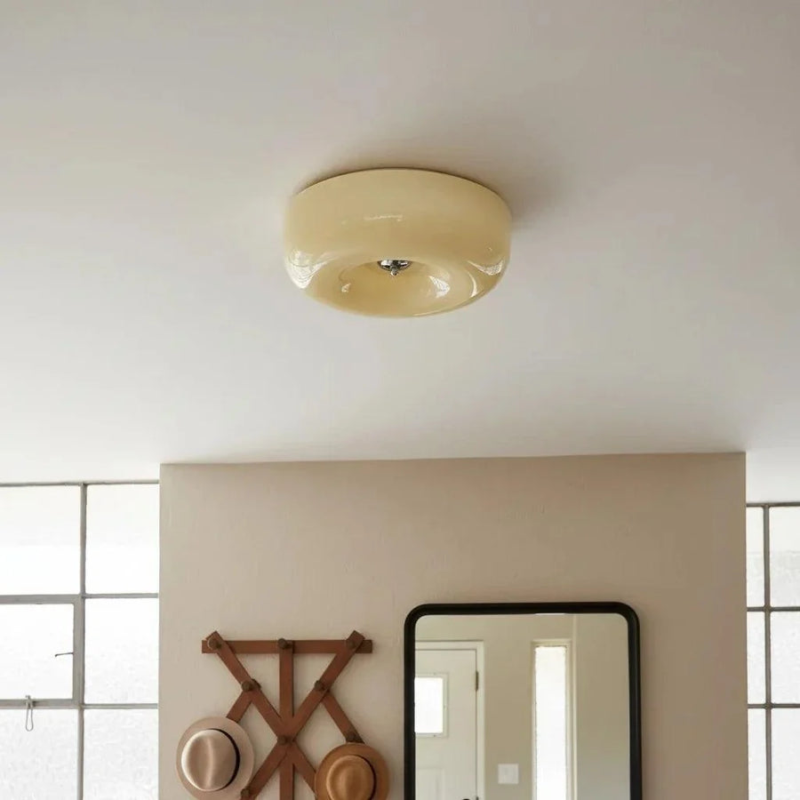 Halcyon Modern Bauhaus Glass Round Ceiling Lamp