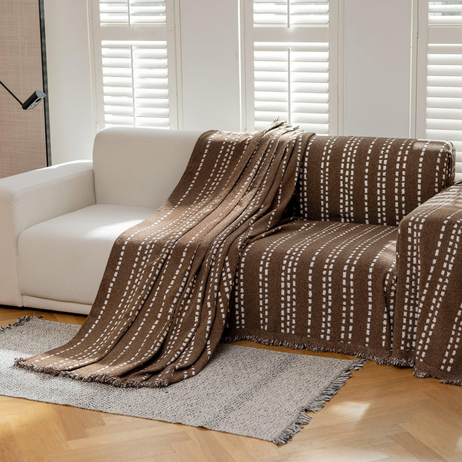Dash Stitch Sofa Throw | Large, 180 cm Wide, 6 Colours