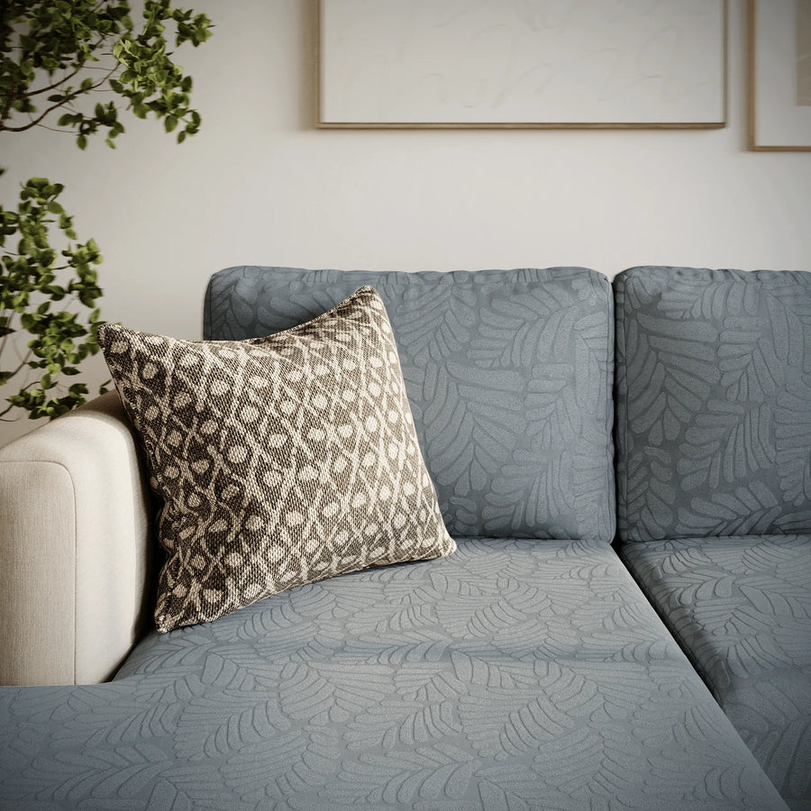 Stretch Sofa Cushion Cover | Leaf Jacquard, 4 Colours