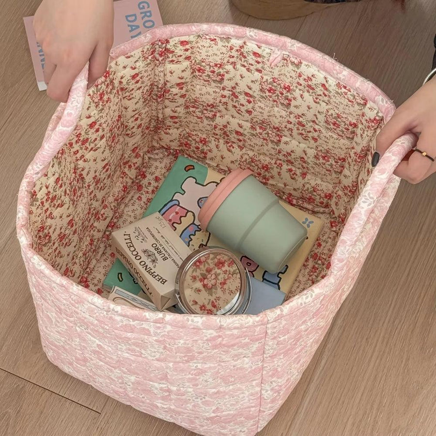 Miscellaneous Floral Quilted Storage Basket
