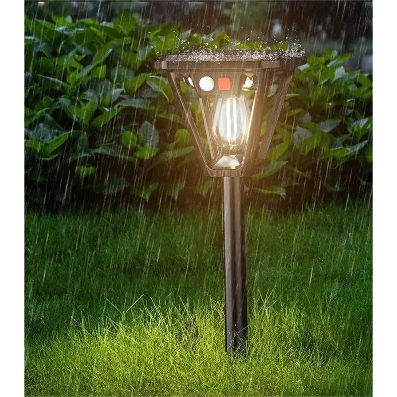 Modern Solar LED Motion Sensor Garden Post Light 1-Light