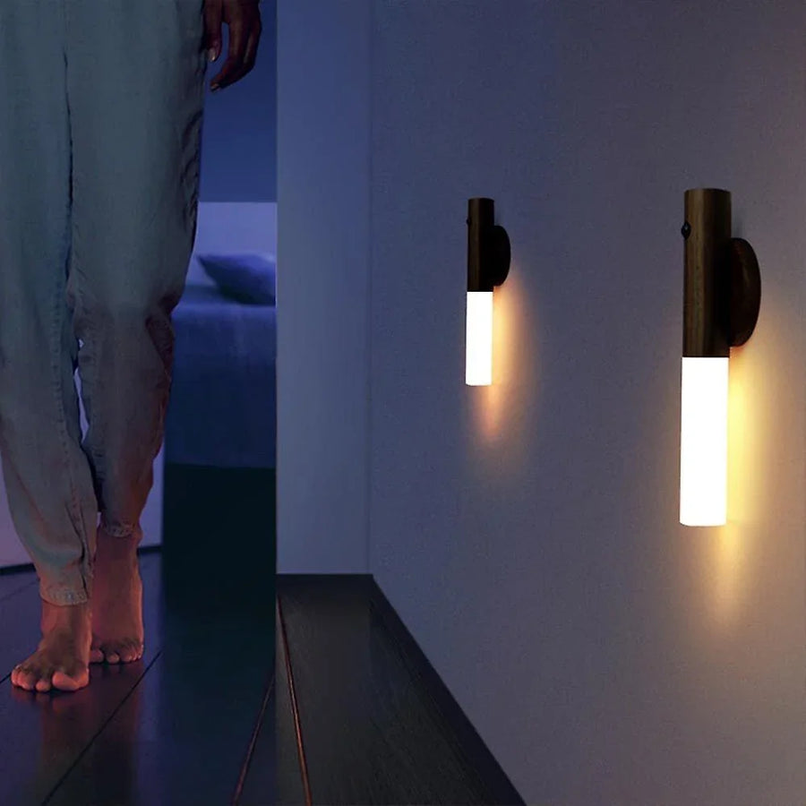 Wooden Torch Motion Sensor Light