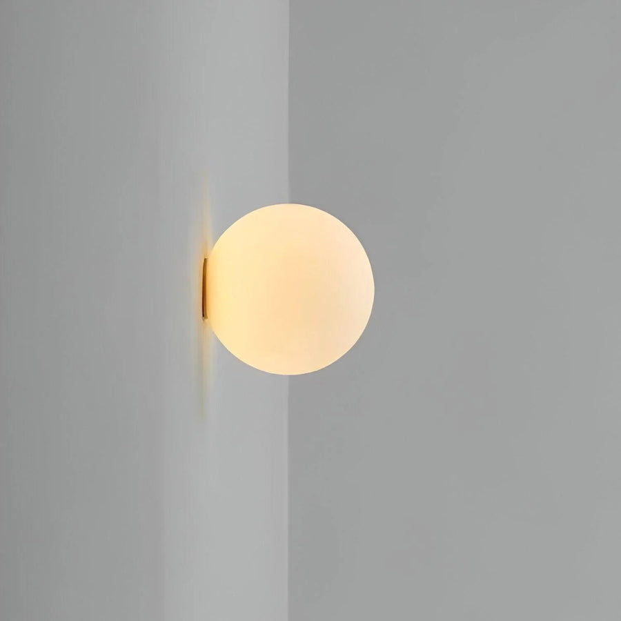 Minimalist Round Glass Wall Sconce LED 1-Light
