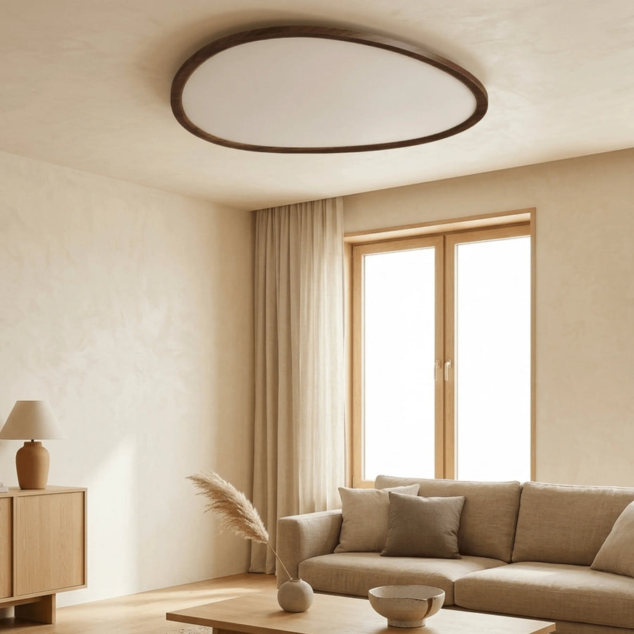 Ultra Slim Dark Wood Pebble Ceiling Light – image 3