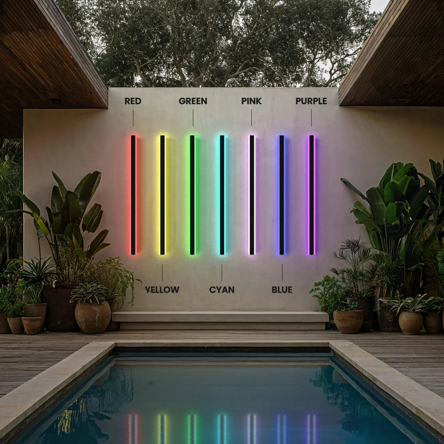 Colour-Changing Linear Outdoor Wall Light | RGB, Remote