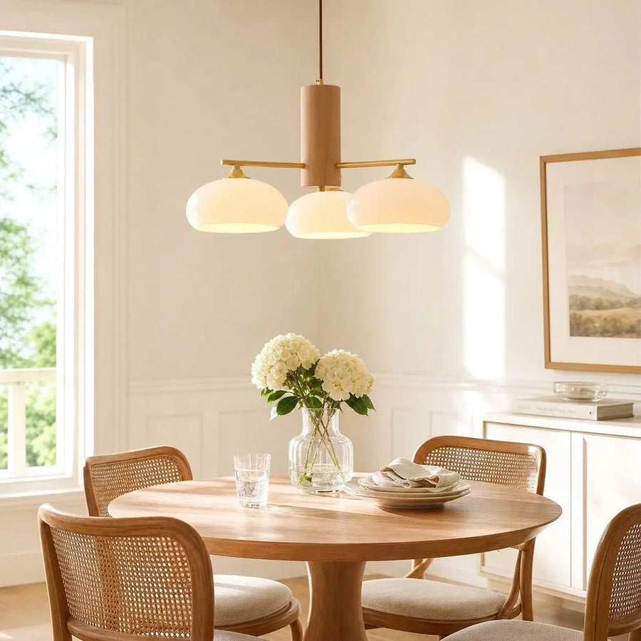 Bauhaus Opal Glass Chandelier