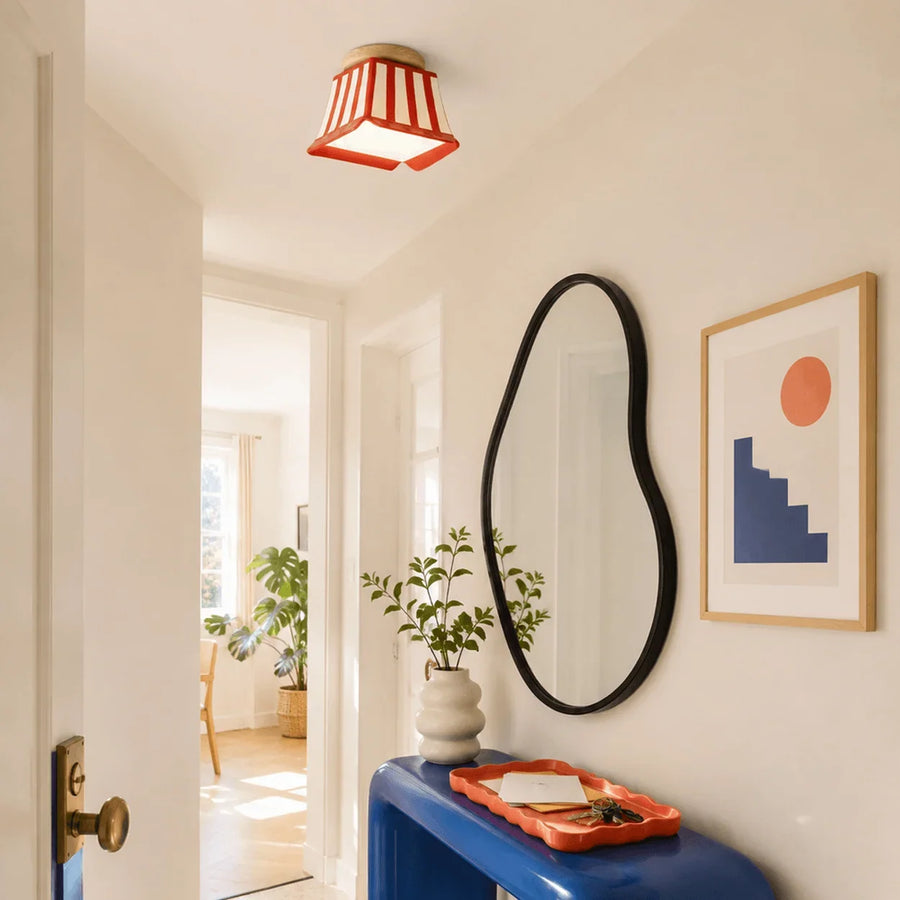 Celeste Memphis Striped Ceramic Flush Mount Ceiling Light