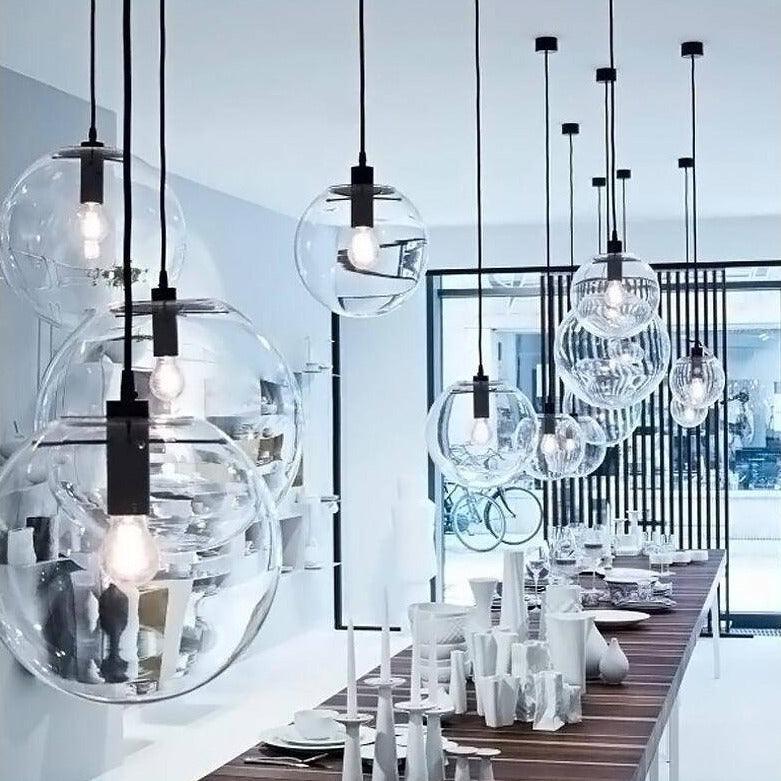 Clear Glass Globe Pendant Light