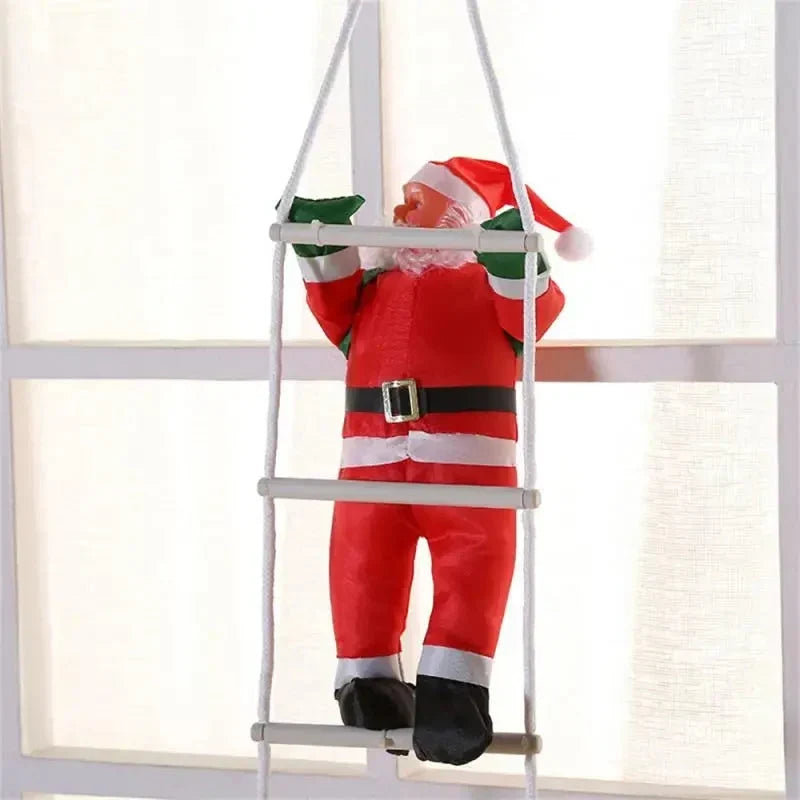 Climbing Santa on rope ladder
