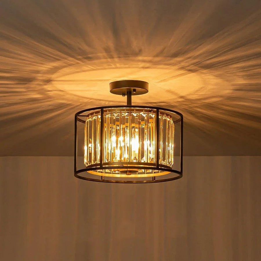 Crystal Semi Flush Ceiling Light