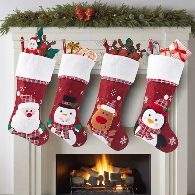 Embroidered Christmas stocking