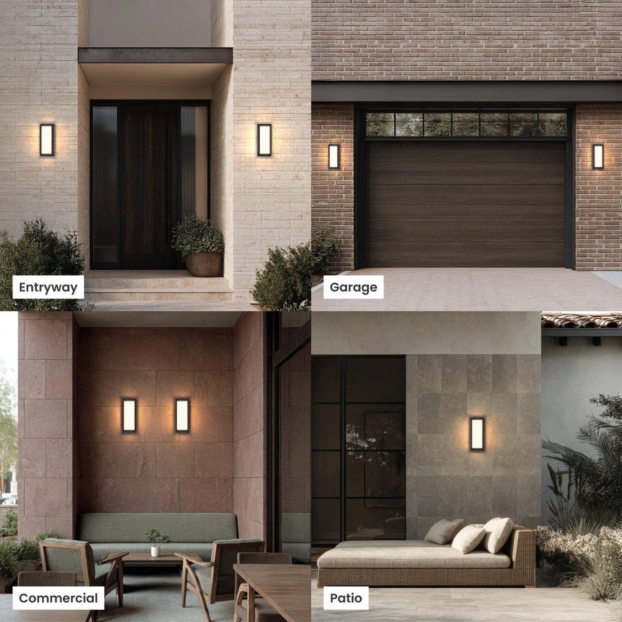 Open-Frame Outdoor Wall Light | Black Steel, 5 Light Colours