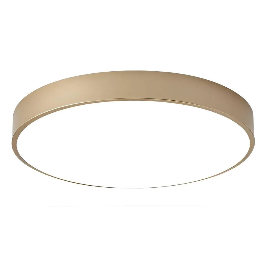 Low-Profile Round LED Ceiling Light With Minimal Frame in Gold