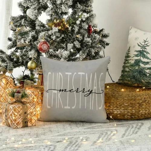 Grey Christmas cushion covers, set of 4