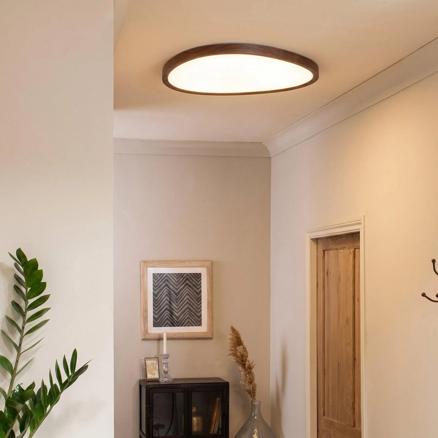 Ultra Thin Dark Wooden Ceiling Light, view 3