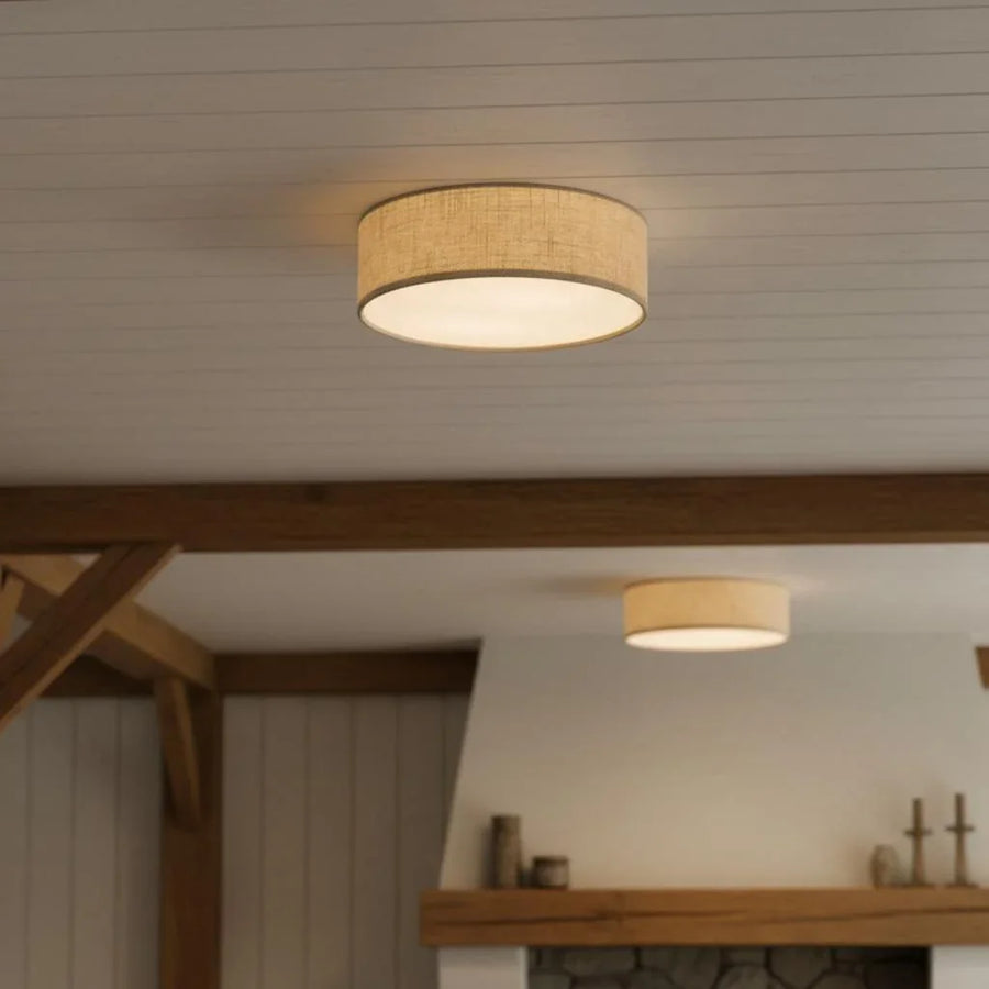 Linen Drum Ceiling Light