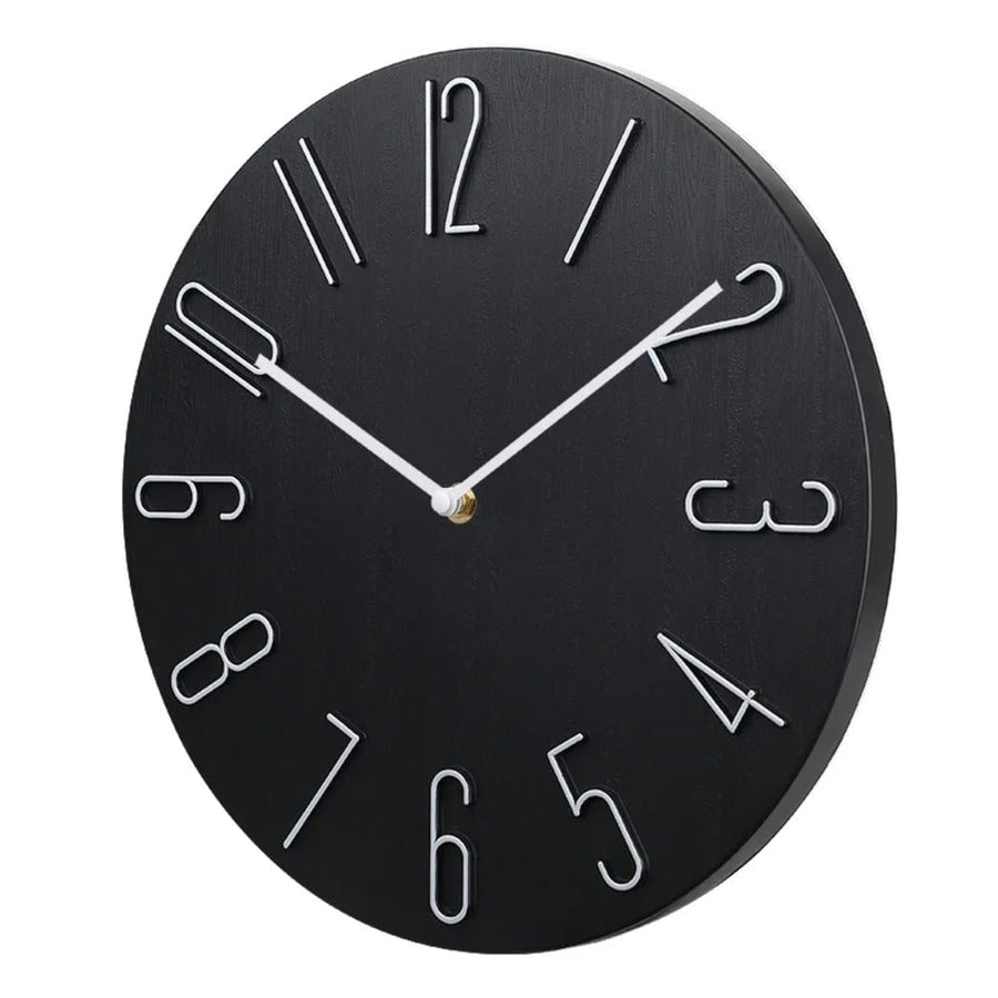 Silent wall clock with raised wire numerals