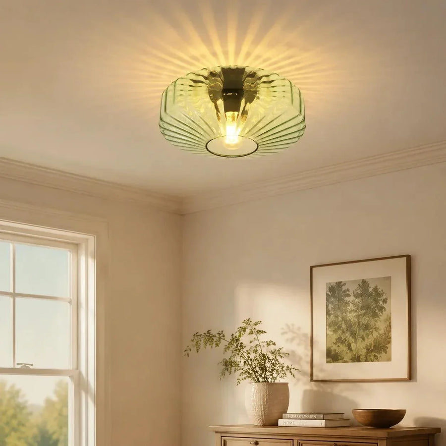 Ripple Glass Drum Ceiling Light