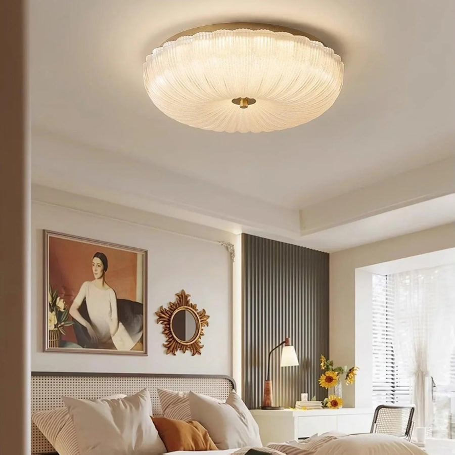 Ripple glass flush ceiling light