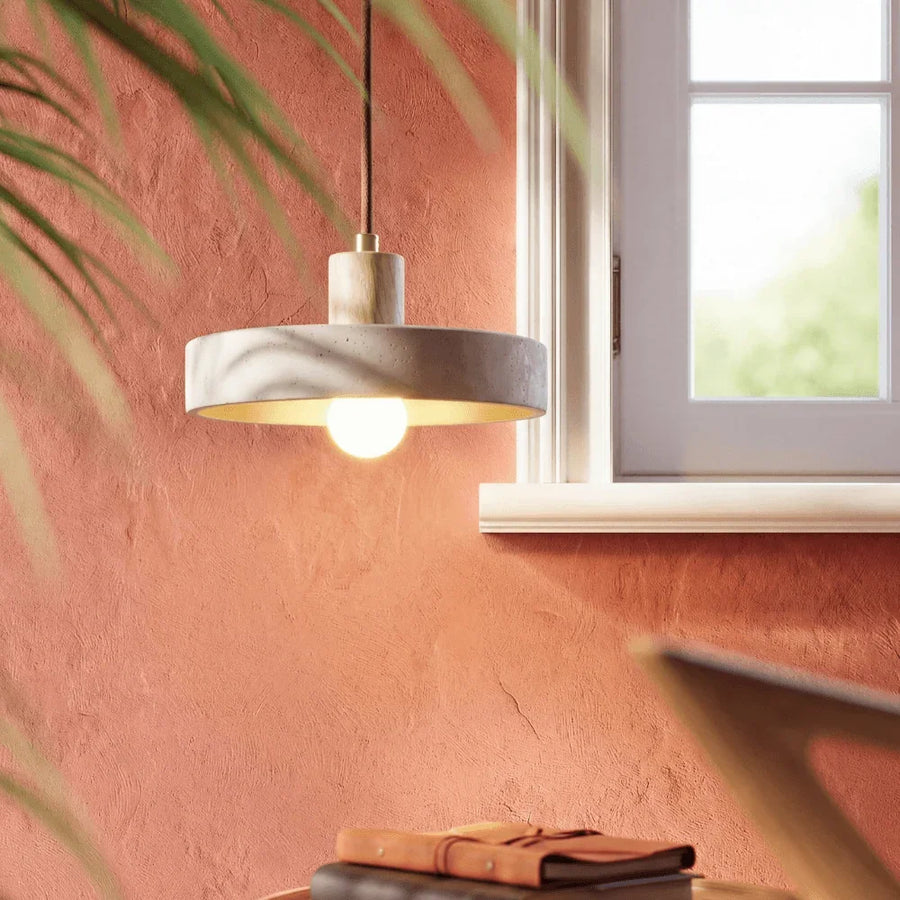 Travertine Bauhaus Pendant Light, view 2