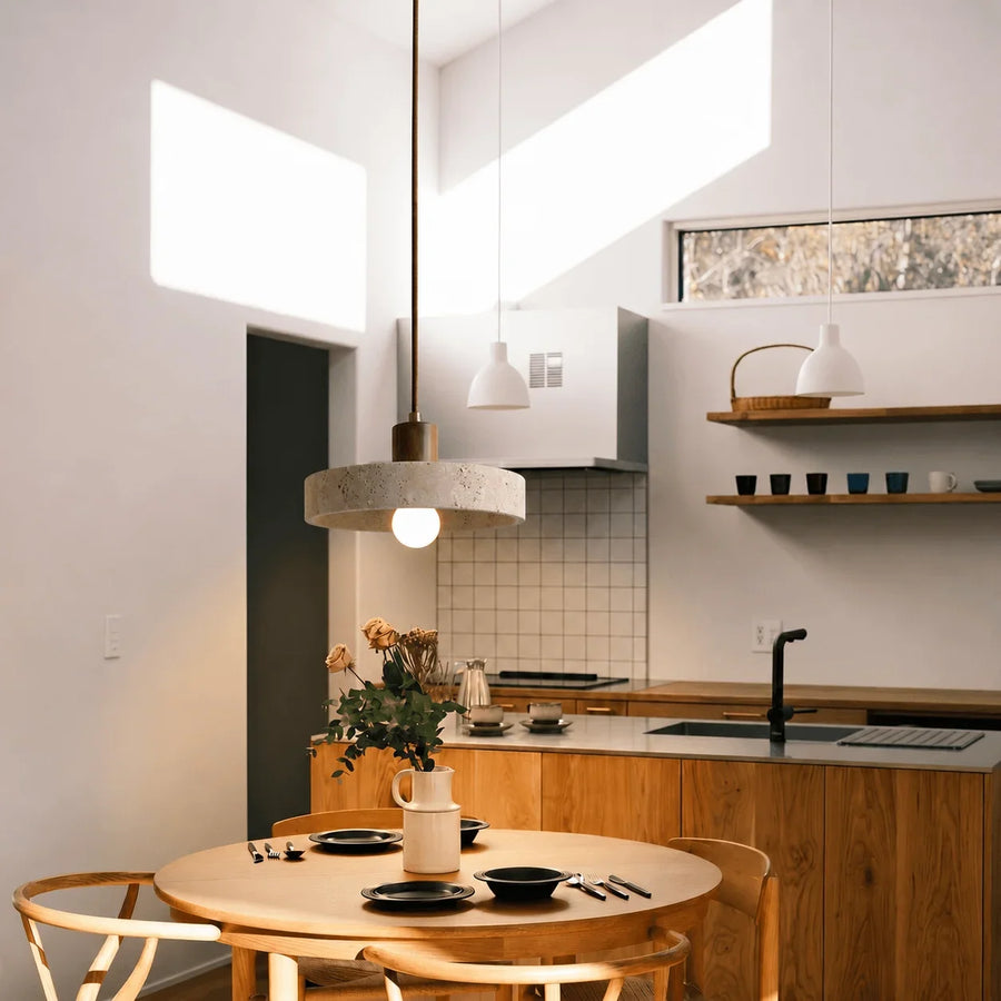 Travertine Bauhaus Pendant Light, view 3