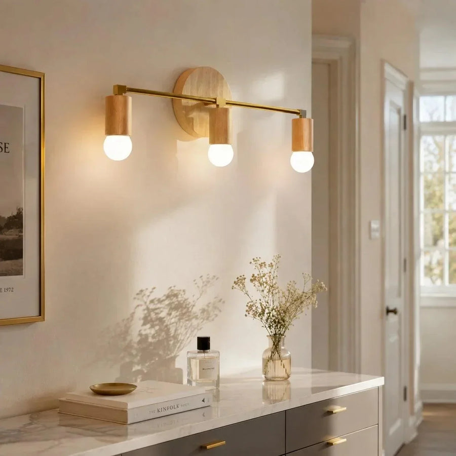 Wood Vanity Wall Light