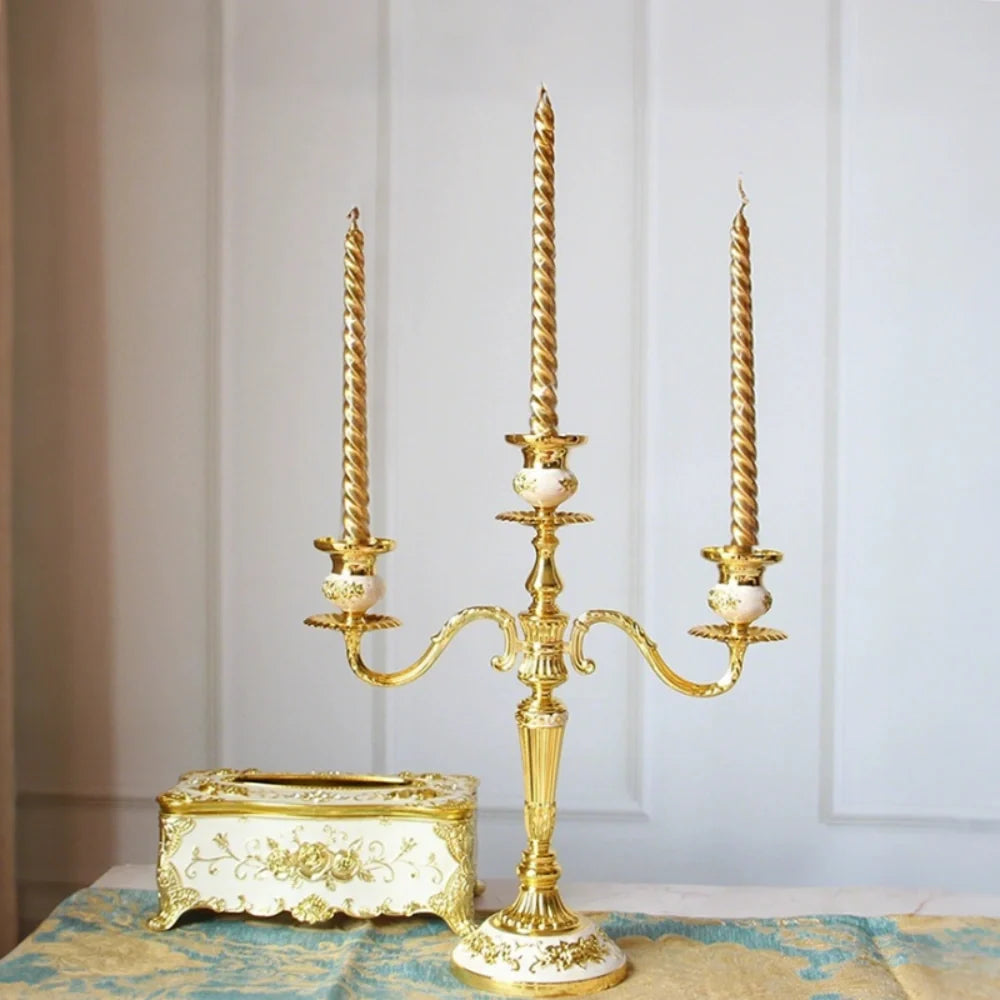 Vintage Floral Alloy Candelabra