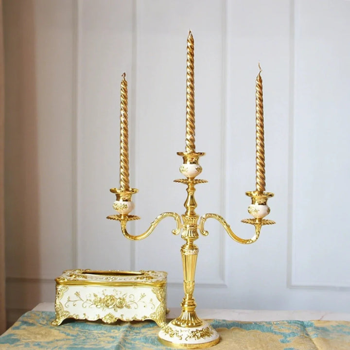 Vintage Floral Alloy Candelabra