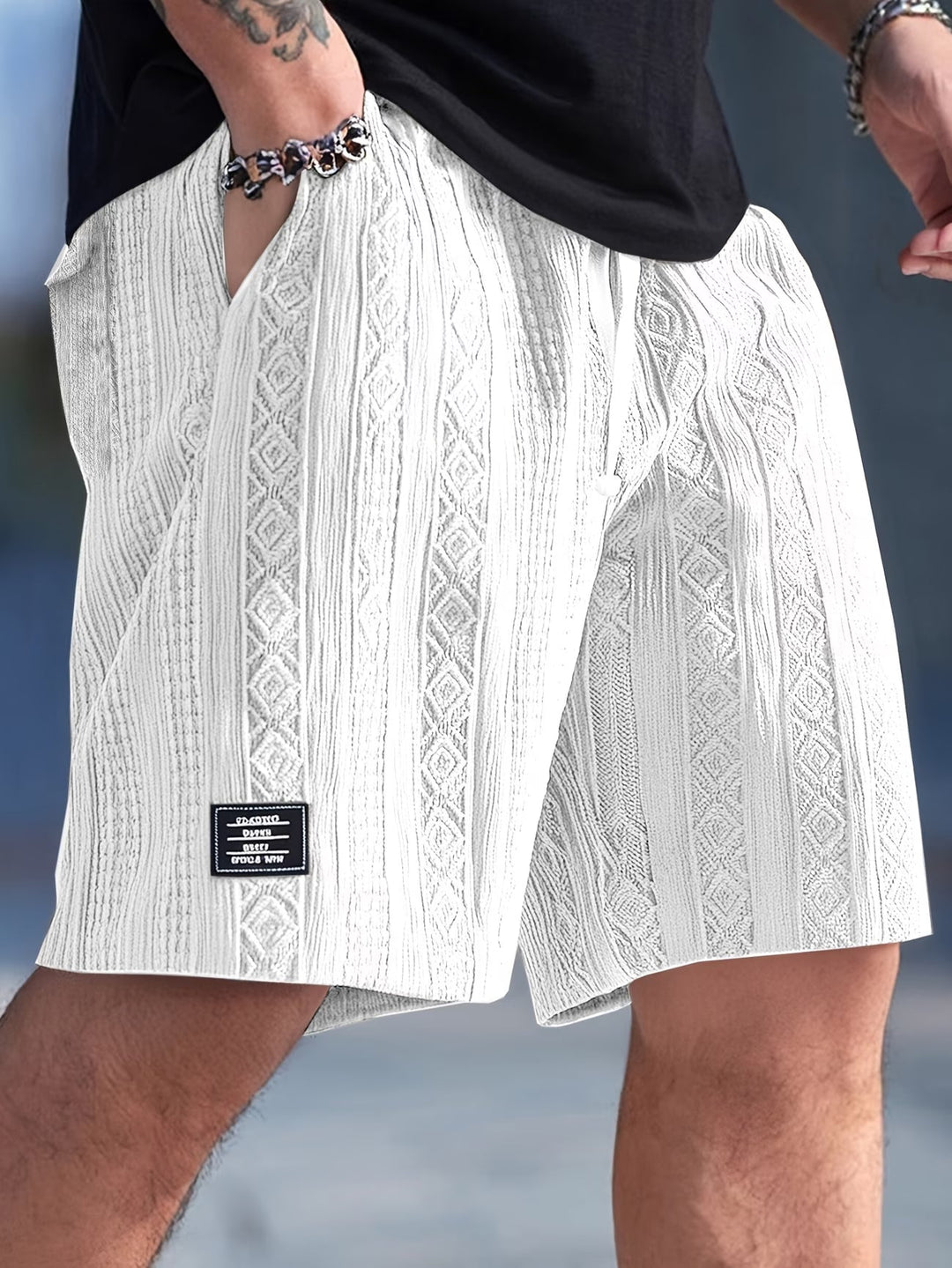 Men's Drawstring Geometric Summer Shorts – image 5