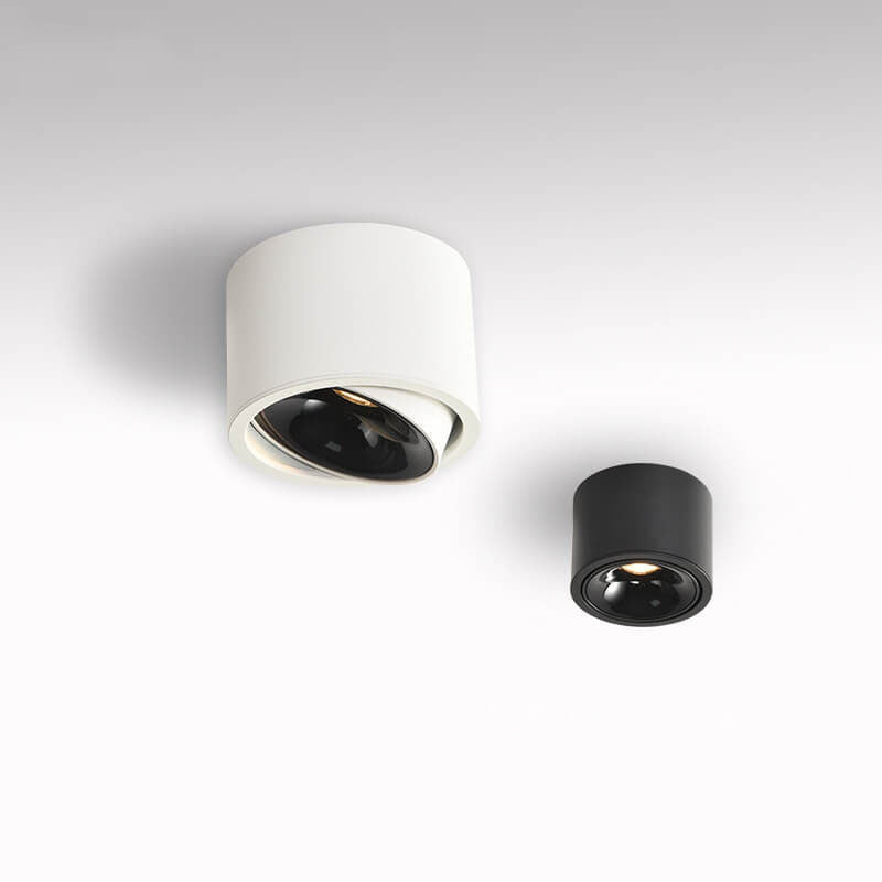 Modern Minimalist Aluminum Round Spotlight Adjustable LED Flush Mount Ceiling Light For Living Room