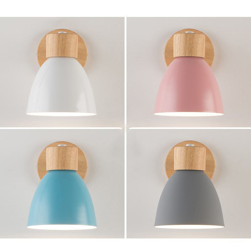 Modern Minimalist Wooden Cone LED Wall Sconce