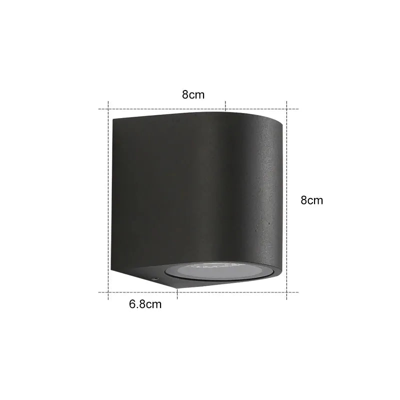 Square Up and Down Outdoor Wall Light | Black LED
