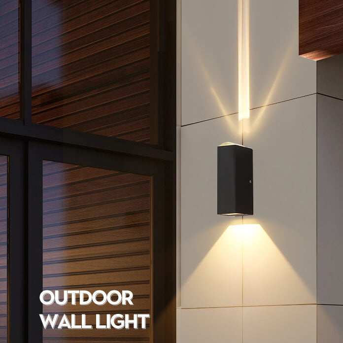 Modern Minimalist Aluminum Hardware Rectangular LED Outdoor Wall Sconce Lamp for Outdoor Patio