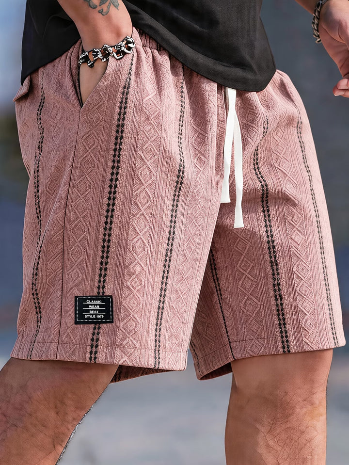 Men's Drawstring Geometric Summer Shorts – image 6
